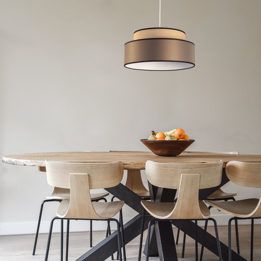 Lampadario a sospensione con filo GRACE 1xE27/60W/230V beige/marrone