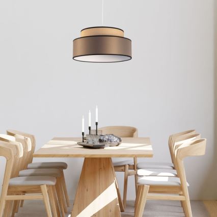 Lampadario a sospensione con filo GRACE 1xE27/60W/230V beige/marrone