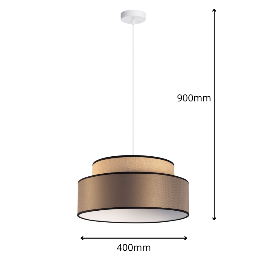 Lampadario a sospensione con filo GRACE 1xE27/60W/230V beige/marrone
