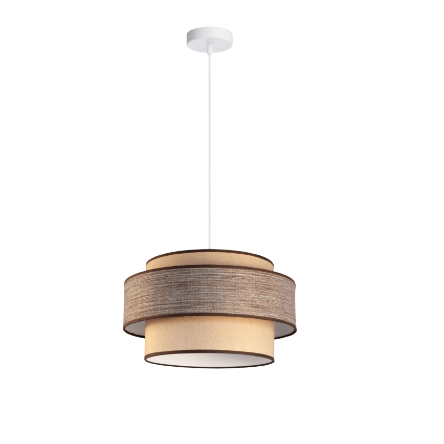 Lampadario a sospensione con filo GRACE 1xE27/60W/230V beige/marrone