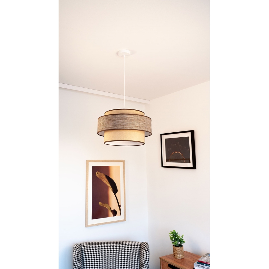 Lampadario a sospensione con filo GRACE 1xE27/60W/230V beige/marrone