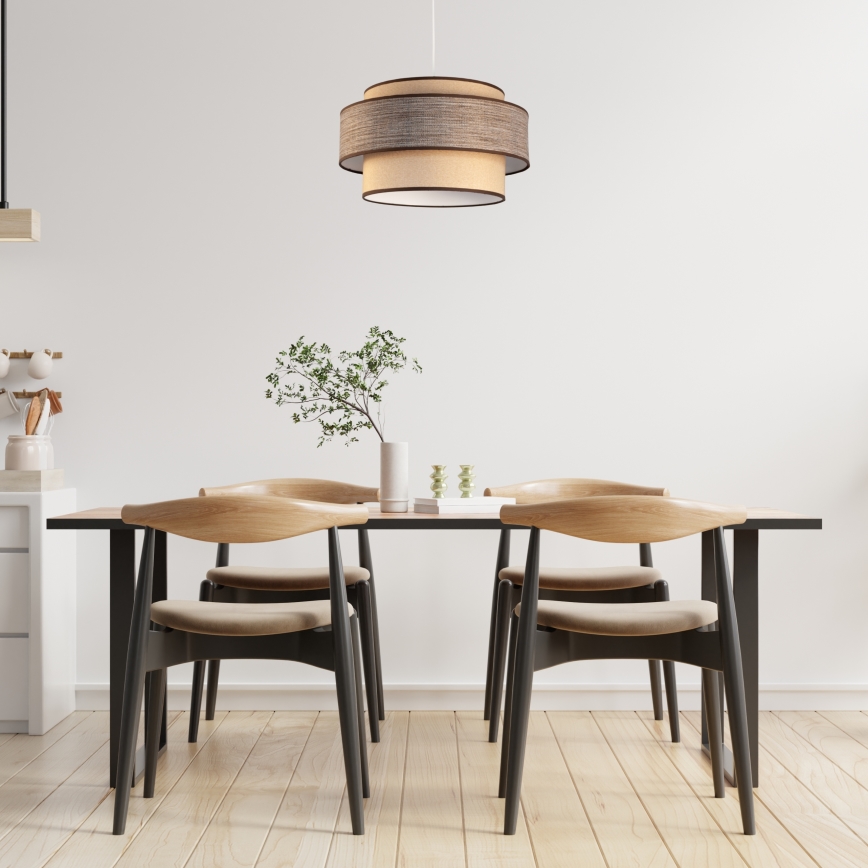 Lampadario a sospensione con filo GRACE 1xE27/60W/230V beige/marrone