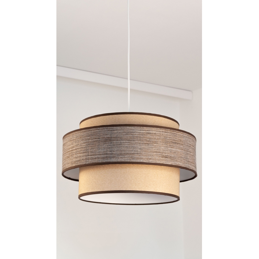 Lampadario a sospensione con filo GRACE 1xE27/60W/230V beige/marrone