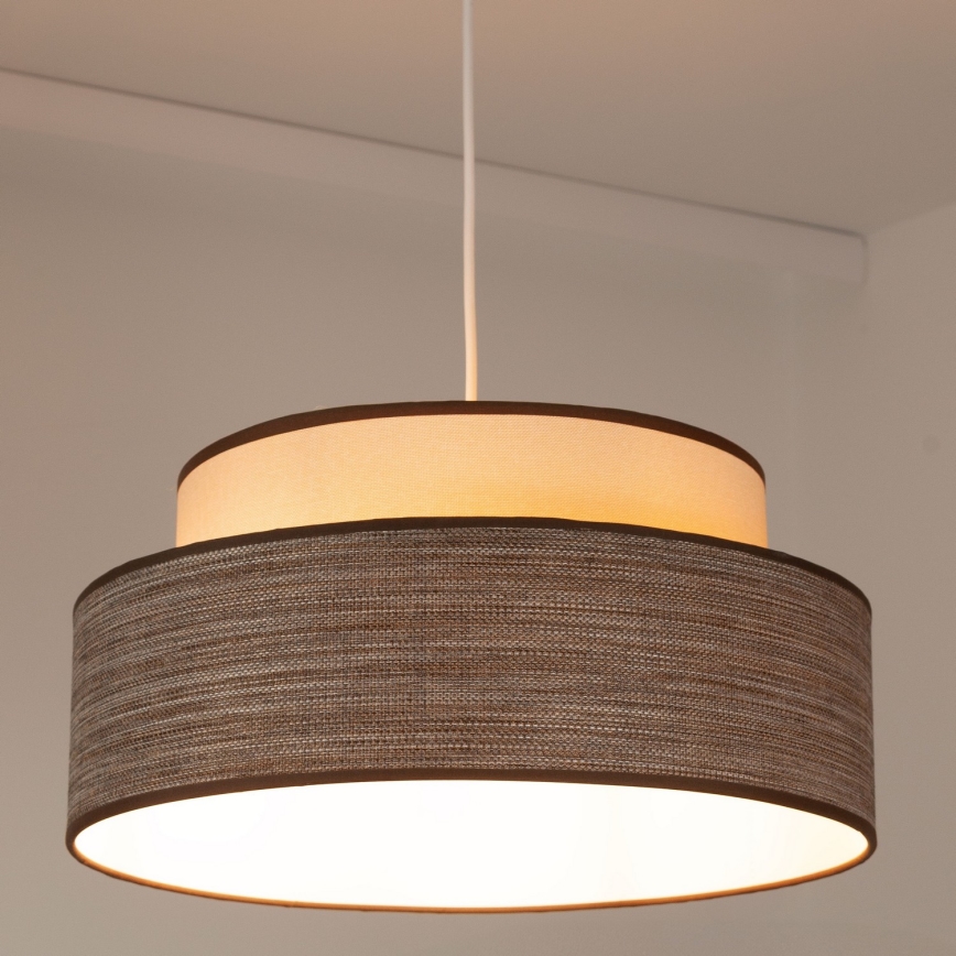Lampadario a sospensione con filo GRACE 1xE27/60W/230V color crema/marrone