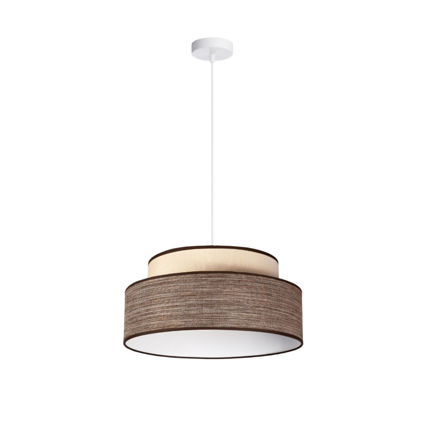 Lampadario a sospensione con filo GRACE 1xE27/60W/230V color crema/marrone