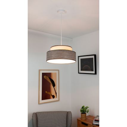 Lampadario a sospensione con filo GRACE 1xE27/60W/230V color crema/marrone