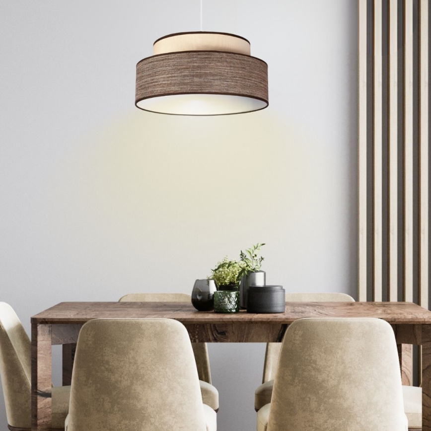 Lampadario a sospensione con filo GRACE 1xE27/60W/230V color crema/marrone
