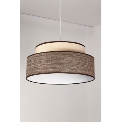 Lampadario a sospensione con filo GRACE 1xE27/60W/230V color crema/marrone