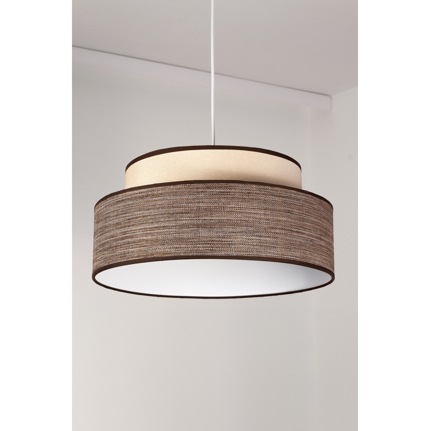 Lampadario a sospensione con filo GRACE 1xE27/60W/230V color crema/marrone