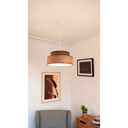 Lampadario a sospensione con filo GRACE 1xE27/60W/230V marrone/beige