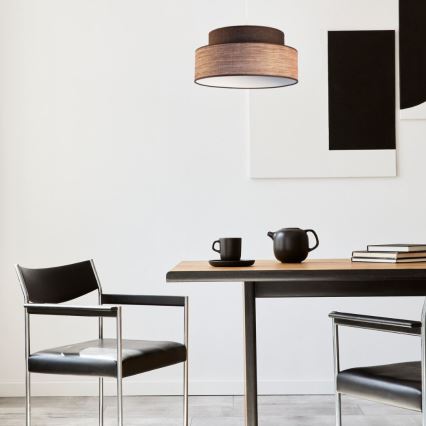 Lampadario a sospensione con filo GRACE 1xE27/60W/230V marrone/beige