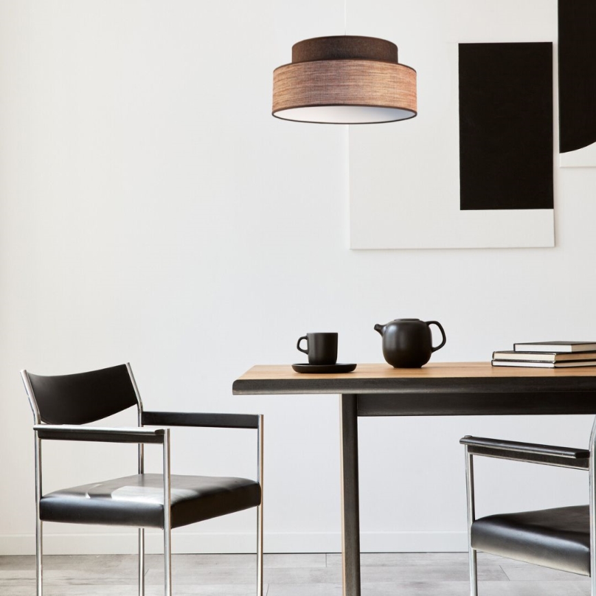 Lampadario a sospensione con filo GRACE 1xE27/60W/230V marrone/beige
