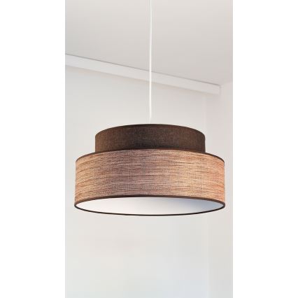 Lampadario a sospensione con filo GRACE 1xE27/60W/230V marrone/beige