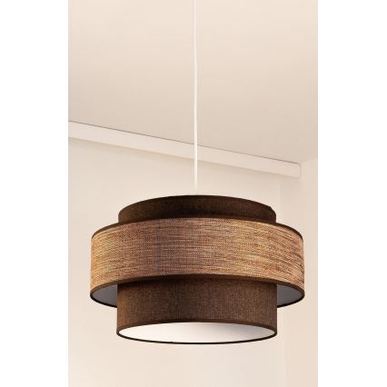 Lampadario a sospensione con filo GRACE 1xE27/60W/230V marrone/beige