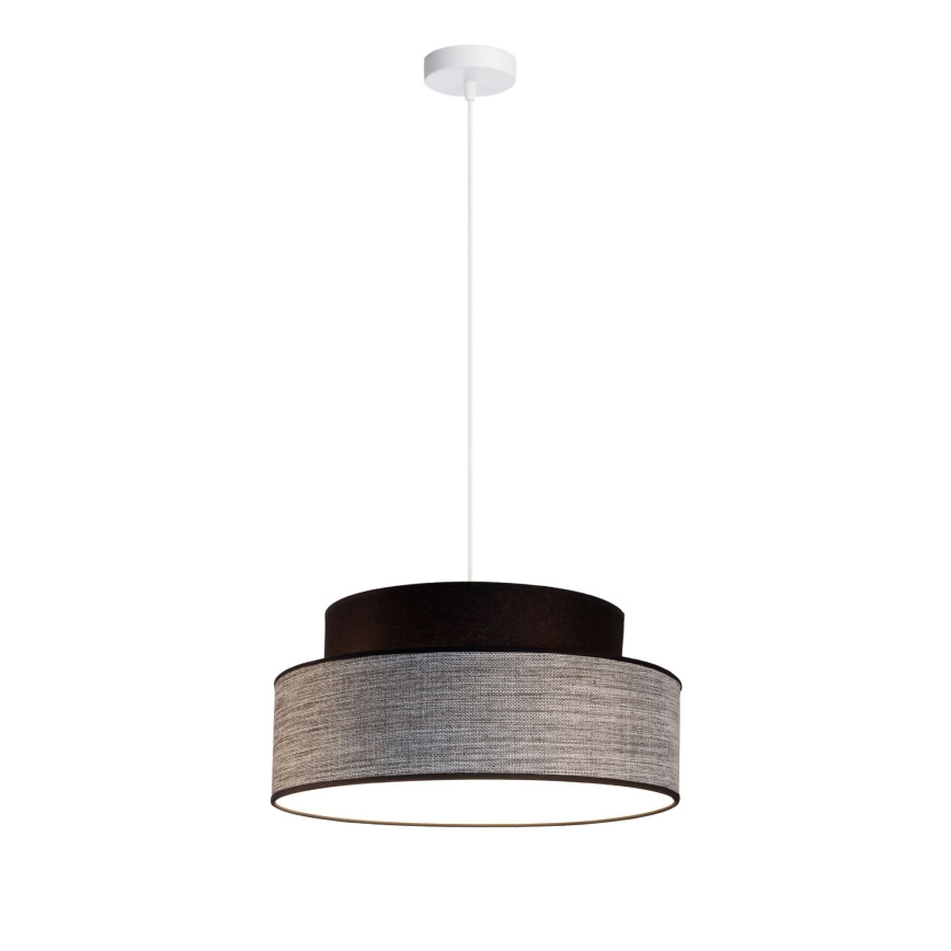 Lampadario a sospensione con filo GRACE 1xE27/60W/230V nero/grigio
