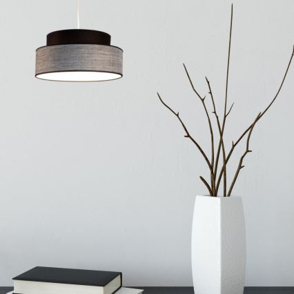 Lampadario a sospensione con filo GRACE 1xE27/60W/230V nero/grigio