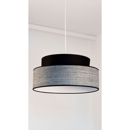 Lampadario a sospensione con filo GRACE 1xE27/60W/230V nero/grigio