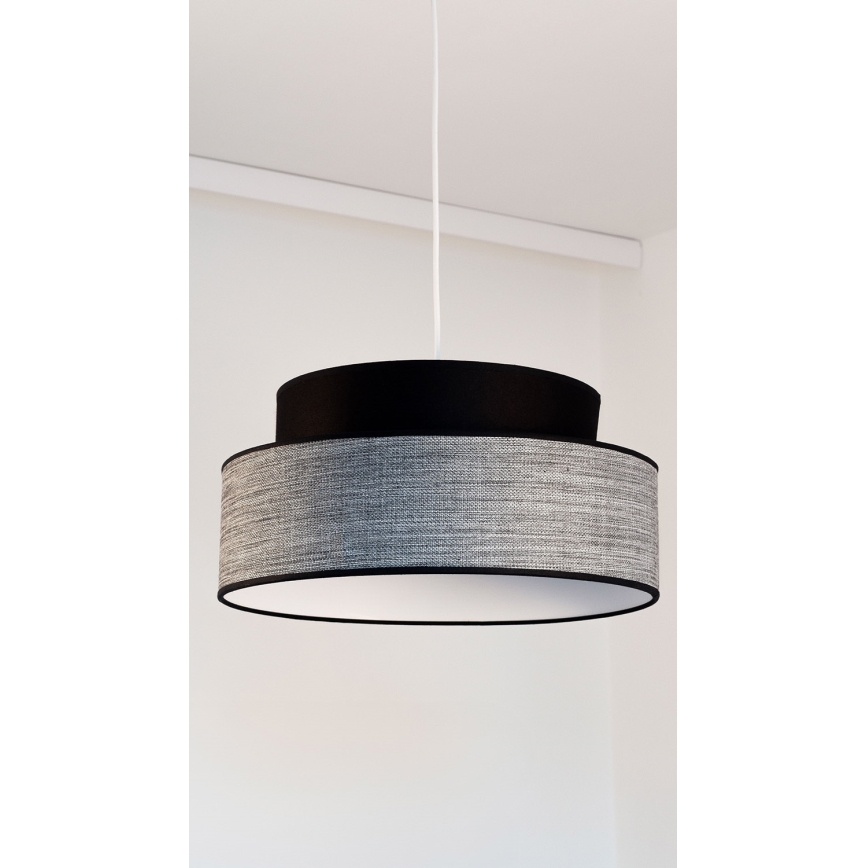 Lampadario a sospensione con filo GRACE 1xE27/60W/230V nero/grigio