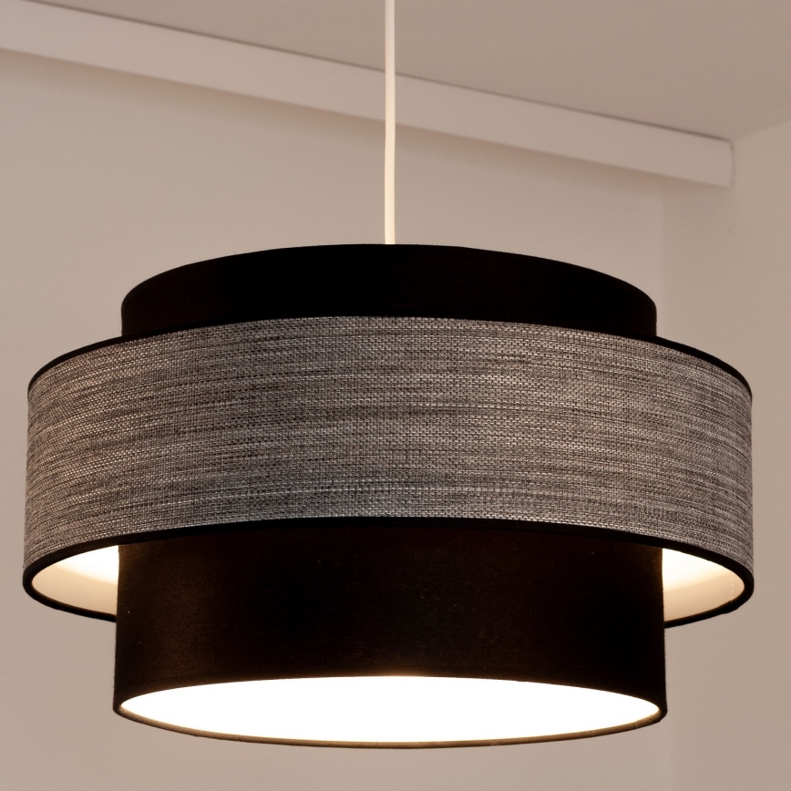 Lampadario a sospensione con filo GRACE 1xE27/60W/230V nero/grigio
