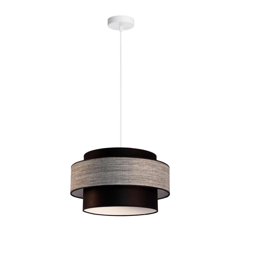 Lampadario a sospensione con filo GRACE 1xE27/60W/230V nero/grigio
