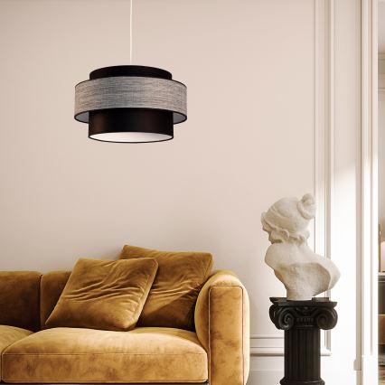 Lampadario a sospensione con filo GRACE 1xE27/60W/230V nero/grigio