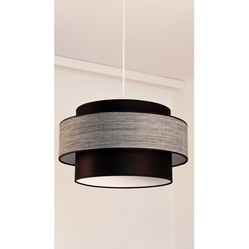 Lampadario a sospensione con filo GRACE 1xE27/60W/230V nero/grigio