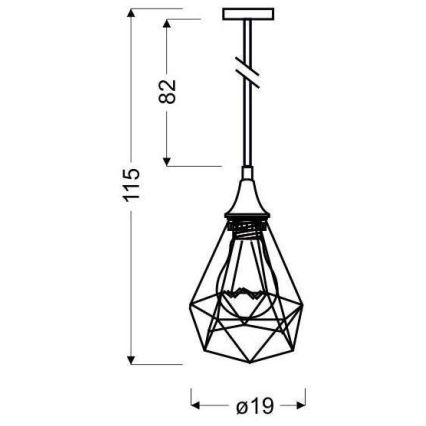Lampadario a sospensione con filo GRAF 1xE27/60W/230V