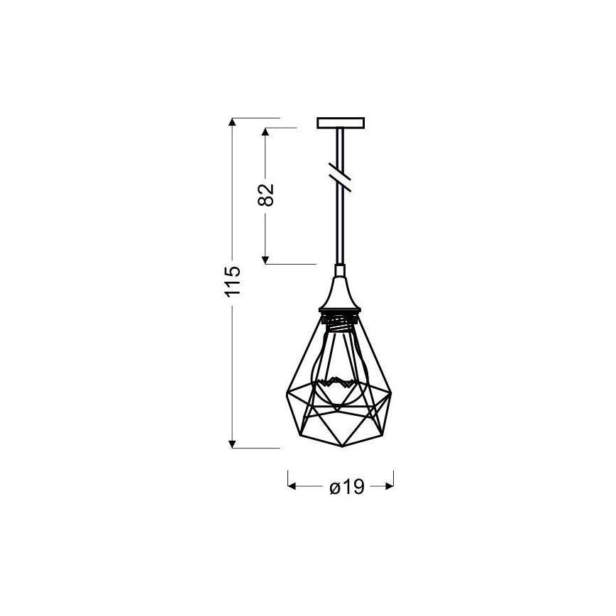 Lampadario a sospensione con filo GRAF 1xE27/60W/230V