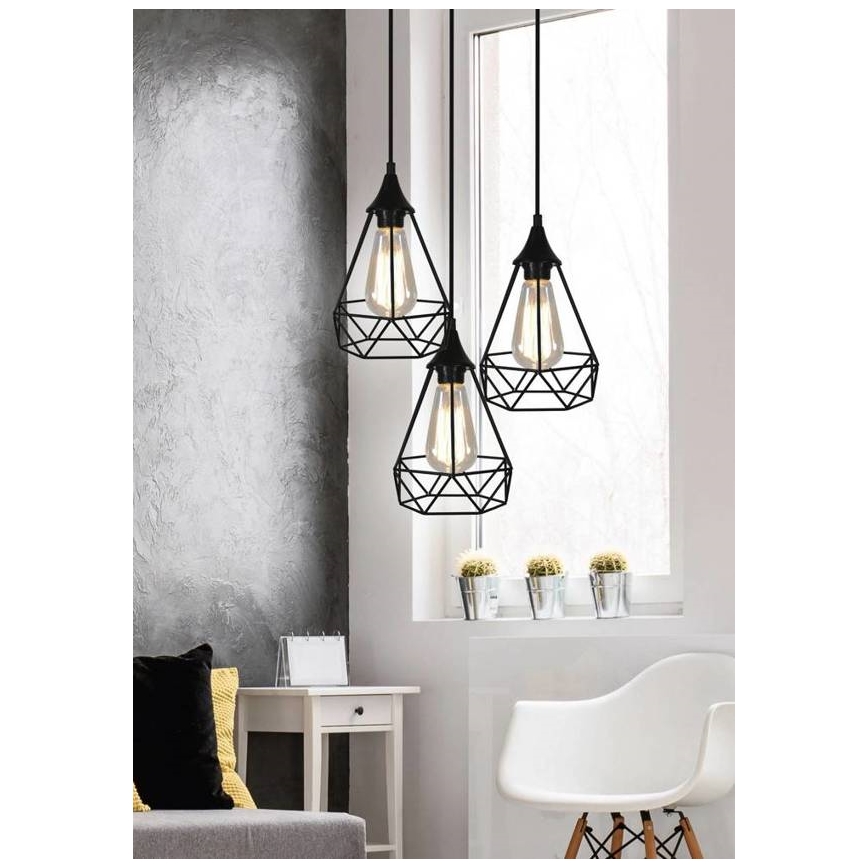 Lampadario a sospensione con filo GRAF 3xE27/60W/230V