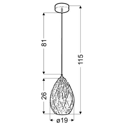 Lampadario a sospensione con filo GRAN 1xE27/60W/230V