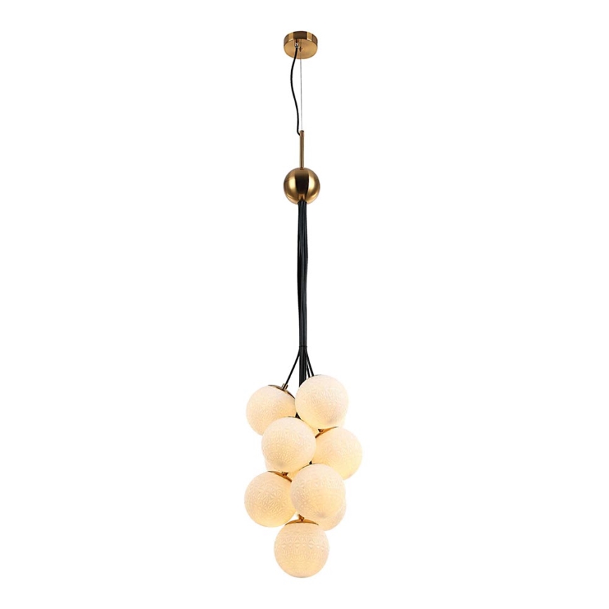 Lampadario a sospensione con filo GRAPES 10xE27/7W/230V bronzo/bianco