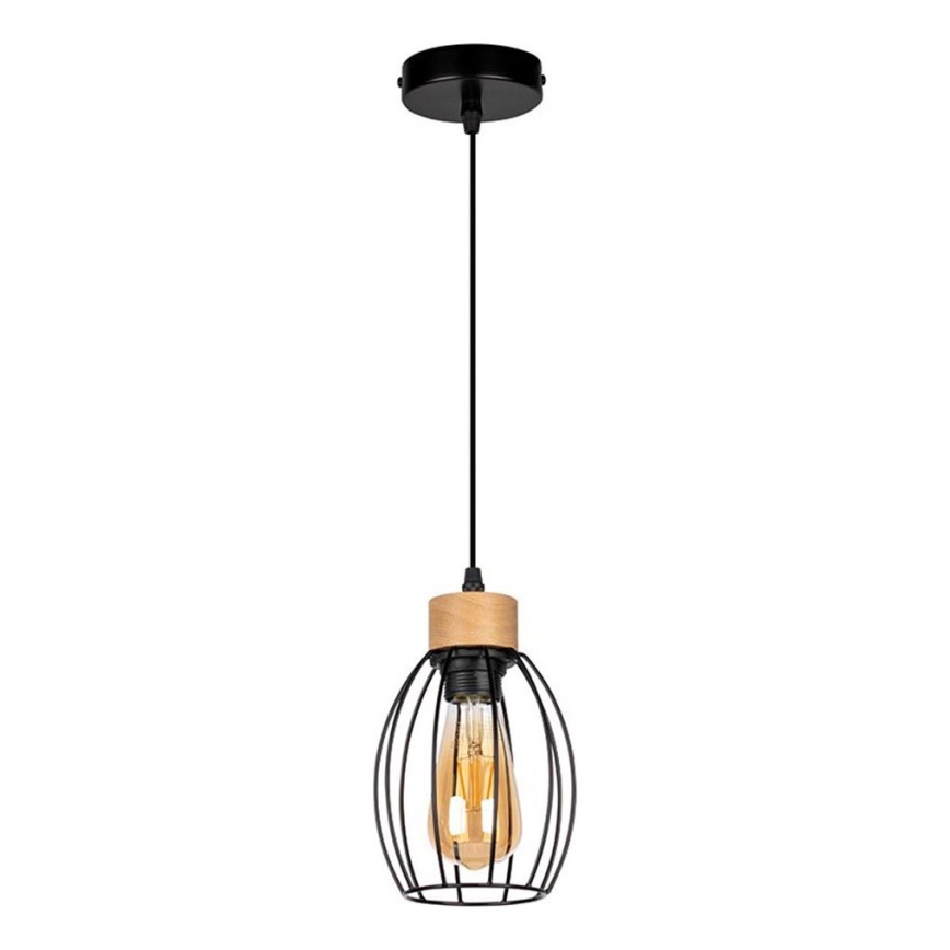 Lampadario a sospensione con filo GUNNAR 1xE27/60W/230V quercia