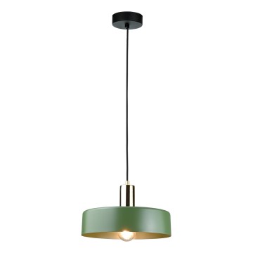 Lampadario a sospensione con filo HAKI 1xE27/60W/230V verde/nero/cromo lucido