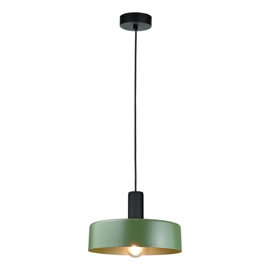 Lampadario a sospensione con filo HAKI 1xE27/60W/230V verde/nero