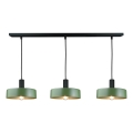 Lampadario a sospensione con filo HAKI 3xE27/60W/230V verde/nero