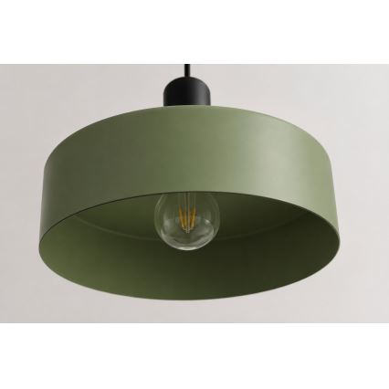 Lampadario a sospensione con filo HAKI 3xE27/60W/230V verde/nero