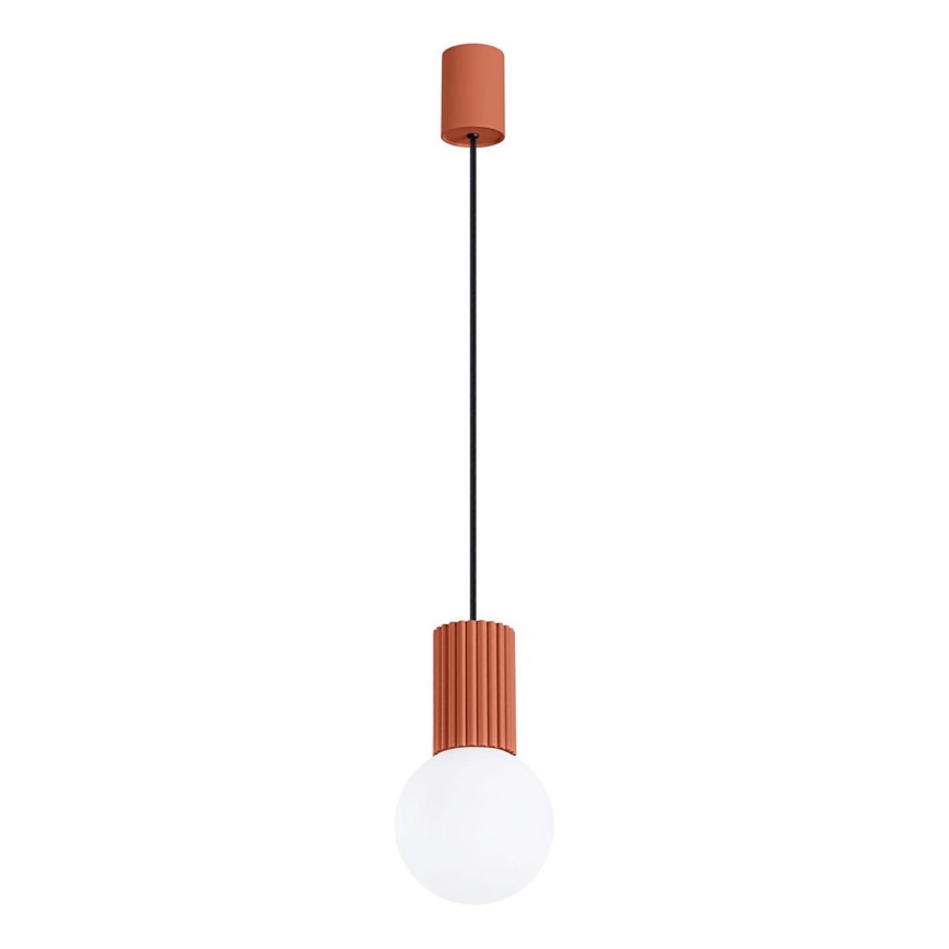Lampadario a sospensione con filo HALO 1xG9/8W/230V diametro 12 cm arancione
