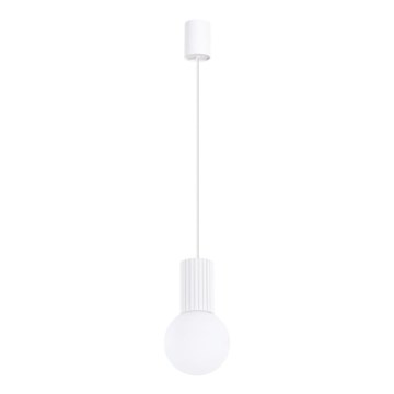 Lampadario a sospensione con filo HALO 1xG9/8W/230V diametro 12 cm bianco