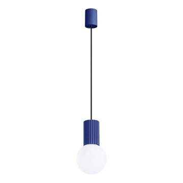Lampadario a sospensione con filo HALO 1xG9/8W/230V diametro 12 cm blu