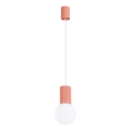 Lampadario a sospensione con filo HALO 1xG9/8W/230V diametro 12 cm rosa