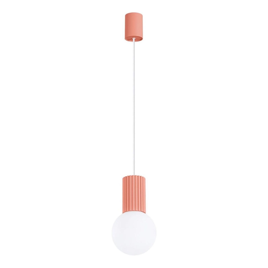 Lampadario a sospensione con filo HALO 1xG9/8W/230V diametro 12 cm rosa