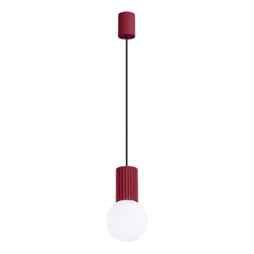 Lampadario a sospensione con filo HALO 1xG9/8W/230V diametro 12 cm rosso