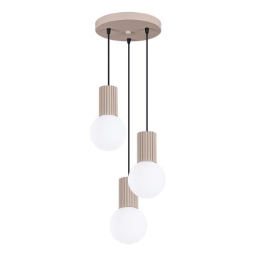 Lampadario a sospensione con filo HALO 3xG9/8W/230V diametro 25 cm beige