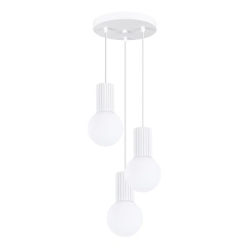 Lampadario a sospensione con filo HALO 3xG9/8W/230V diametro 25 cm bianco