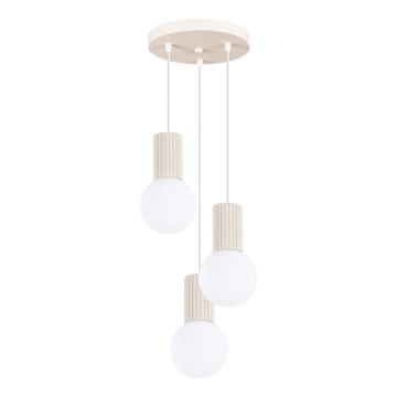 Lampadario a sospensione con filo HALO 3xG9/8W/230V diametro 25 cm color crema