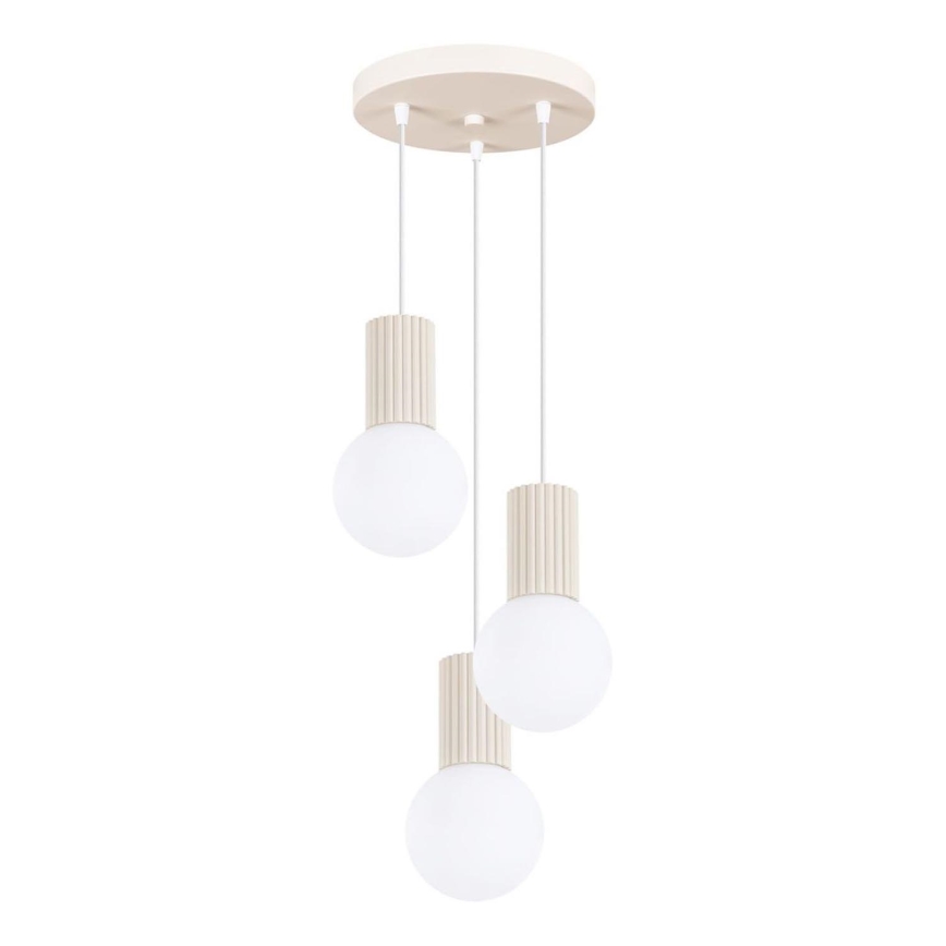Lampadario a sospensione con filo HALO 3xG9/8W/230V diametro 25 cm color crema