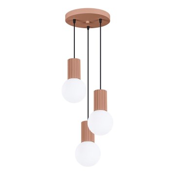 Lampadario a sospensione con filo HALO 3xG9/8W/230V diametro 25 cm marrone