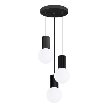 Lampadario a sospensione con filo HALO 3xG9/8W/230V diametro 25 cm nero