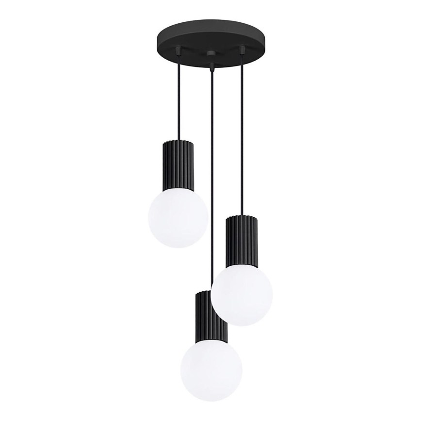 Lampadario a sospensione con filo HALO 3xG9/8W/230V diametro 25 cm nero