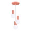 Lampadario a sospensione con filo HALO 3xG9/8W/230V diametro 25 cm rosa